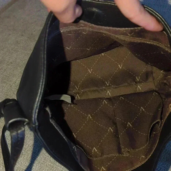 Black Pebbled Soft Leather Satchel Crossbody Purse Vince Camuto - Picture 7 of 7